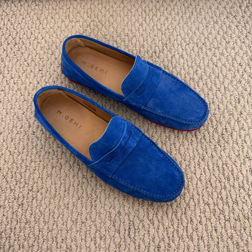 M Gemi The Pastoso Uomo Cobalt Blue Suede Loafer Size 42.5 (US 9.5)